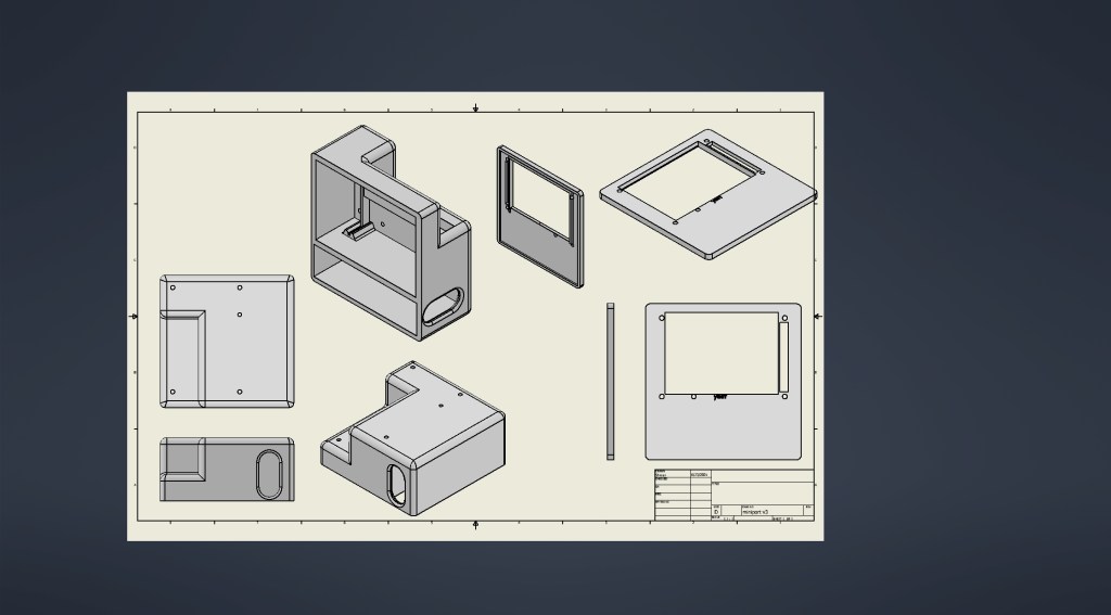 Technical drawing of various objects.